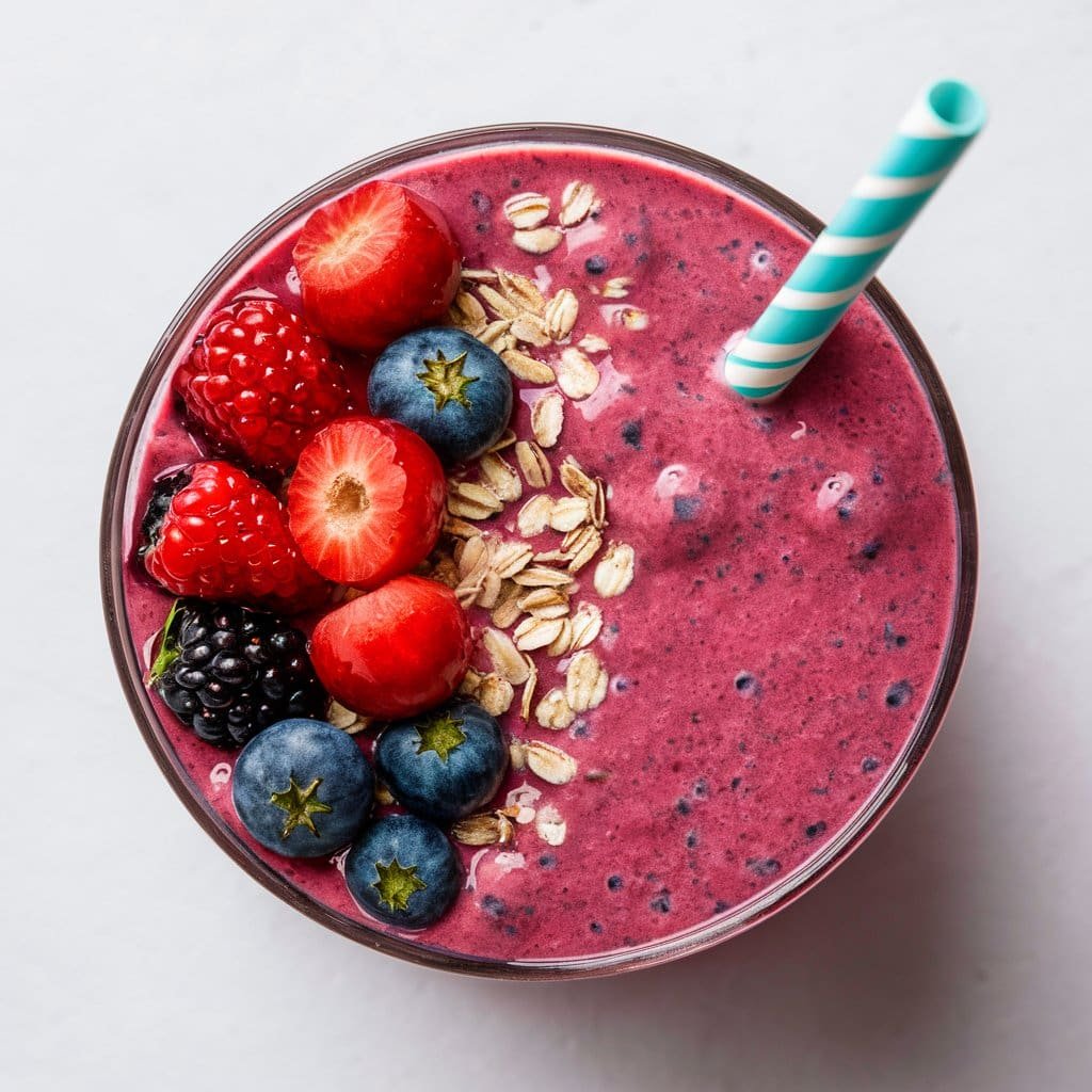 Triple Berry Oat Smoothie recipe