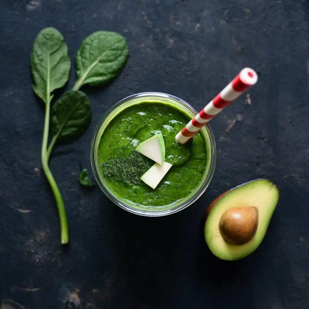 Spinach Smoothie with Avocado and Apple