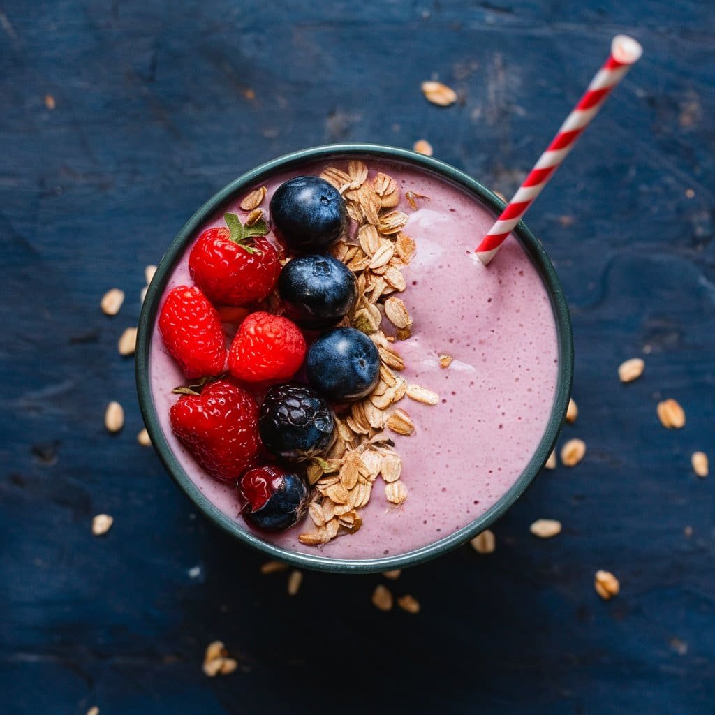 triple berry oat smoothie