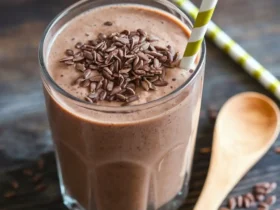 Healthy Chocolate Banana Smoothie with Flax